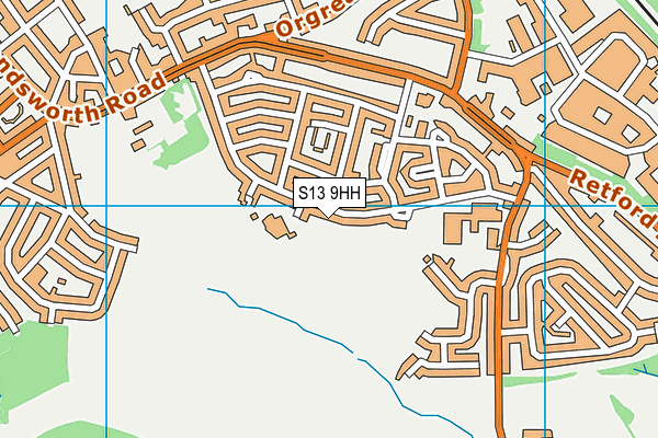 Ballifield Primary School map (S13 9HH) - OS VectorMap District (Ordnance Survey)