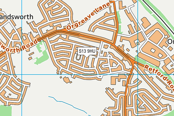 S13 9HU map - OS VectorMap District (Ordnance Survey)