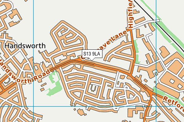 S13 9LA map - OS VectorMap District (Ordnance Survey)