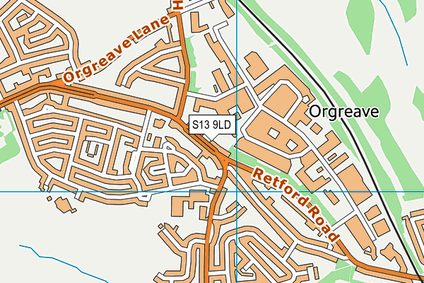S13 9LD map - OS VectorMap District (Ordnance Survey)