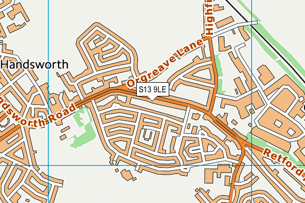 S13 9LE map - OS VectorMap District (Ordnance Survey)