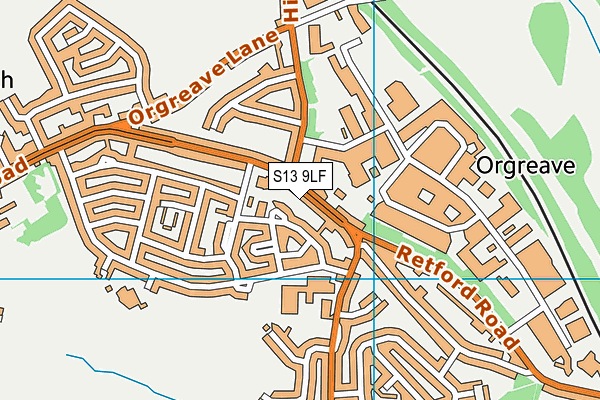 S13 9LF map - OS VectorMap District (Ordnance Survey)