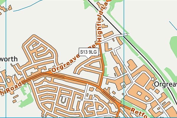 S13 9LG map - OS VectorMap District (Ordnance Survey)