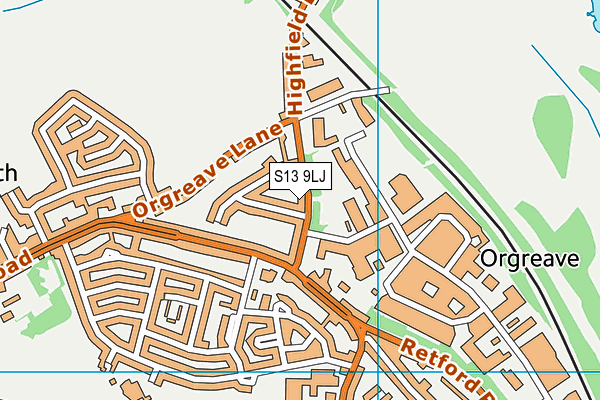 S13 9LJ map - OS VectorMap District (Ordnance Survey)