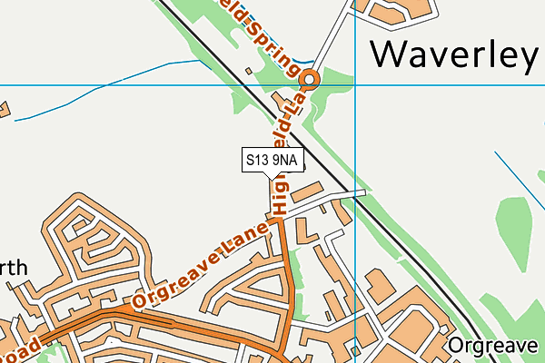 S13 9NA map - OS VectorMap District (Ordnance Survey)