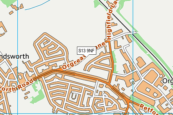 S13 9NF map - OS VectorMap District (Ordnance Survey)