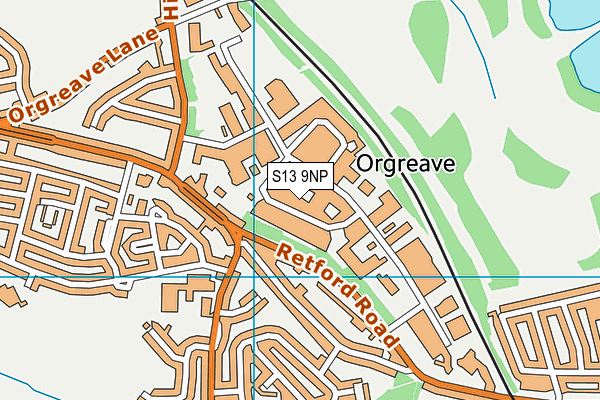 S13 9NP map - OS VectorMap District (Ordnance Survey)