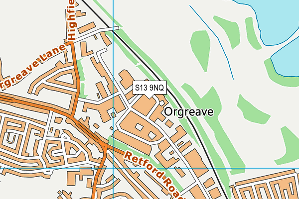 S13 9NQ map - OS VectorMap District (Ordnance Survey)