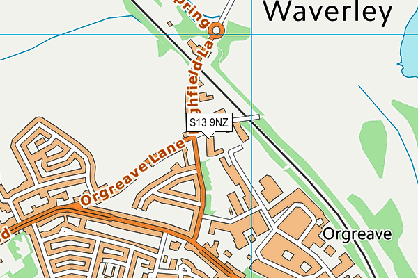 S13 9NZ map - OS VectorMap District (Ordnance Survey)