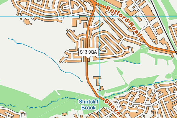 Flockton Park map (S13 9QA) - OS VectorMap District (Ordnance Survey)