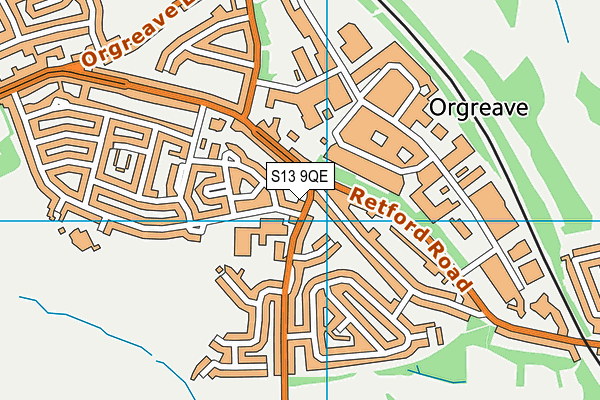 S13 9QE map - OS VectorMap District (Ordnance Survey)