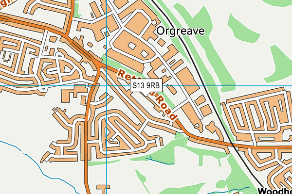 S13 9RB map - OS VectorMap District (Ordnance Survey)
