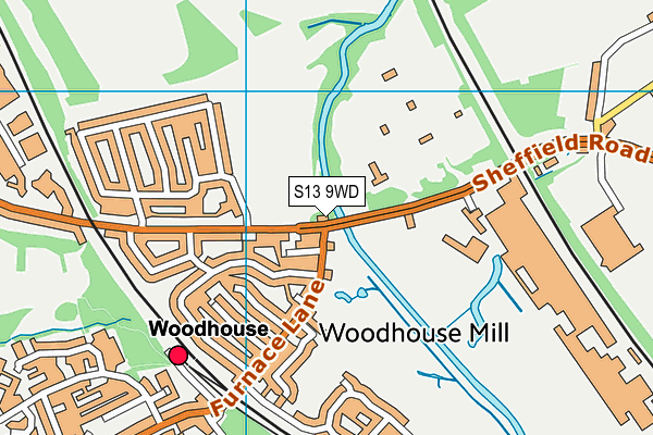 S13 9WD map - OS VectorMap District (Ordnance Survey)