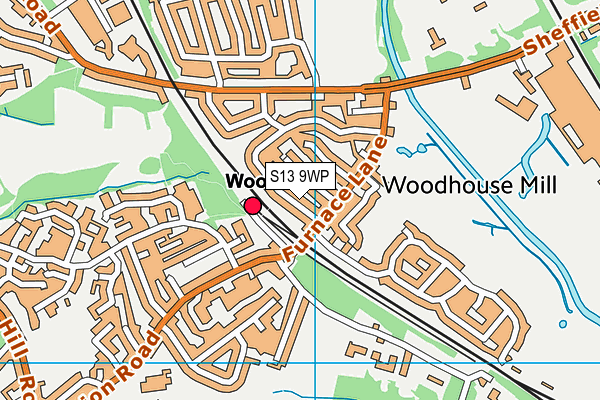 S13 9WP map - OS VectorMap District (Ordnance Survey)