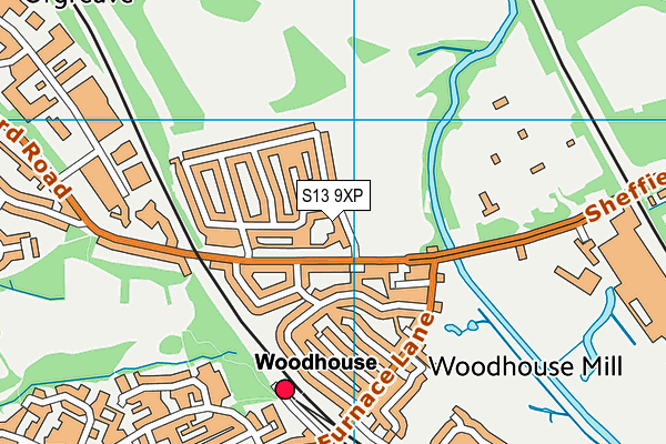 S13 9XP map - OS VectorMap District (Ordnance Survey)