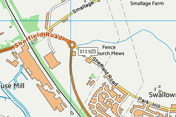 Aston Fence Junior and Infant School map (S13 9ZD) - OS VectorMap District (Ordnance Survey)