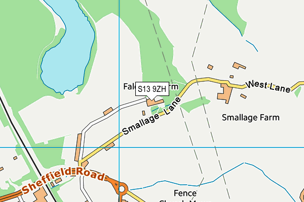 S13 9ZH map - OS VectorMap District (Ordnance Survey)