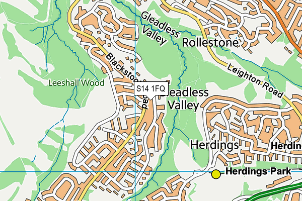 S14 1FQ map - OS VectorMap District (Ordnance Survey)