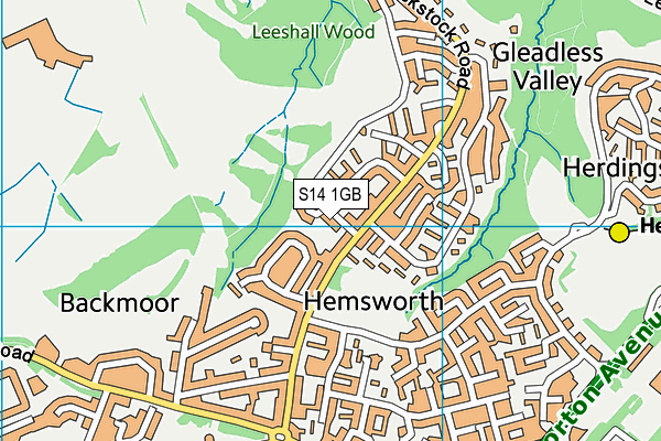 S14 1GB map - OS VectorMap District (Ordnance Survey)