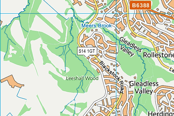 S14 1GT map - OS VectorMap District (Ordnance Survey)
