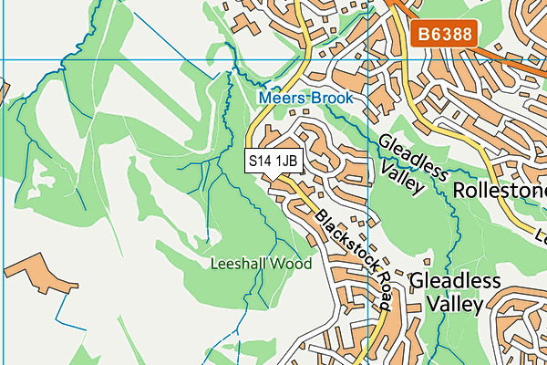 S14 1JB map - OS VectorMap District (Ordnance Survey)