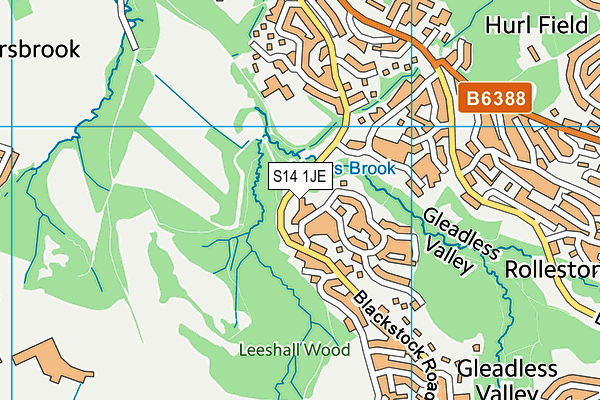 S14 1JE map - OS VectorMap District (Ordnance Survey)