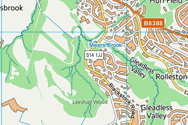 S14 1JJ map - OS VectorMap District (Ordnance Survey)
