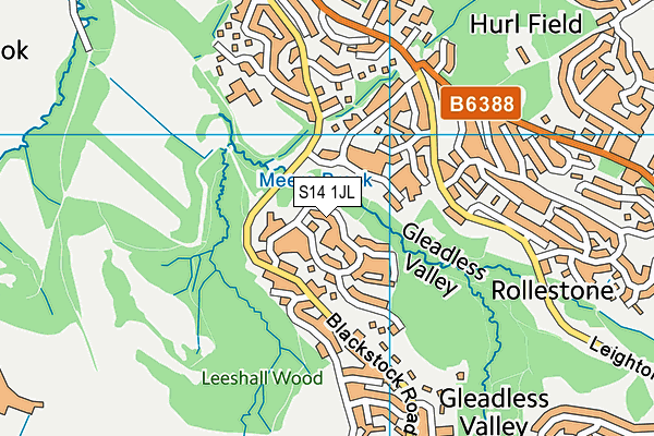S14 1JL map - OS VectorMap District (Ordnance Survey)