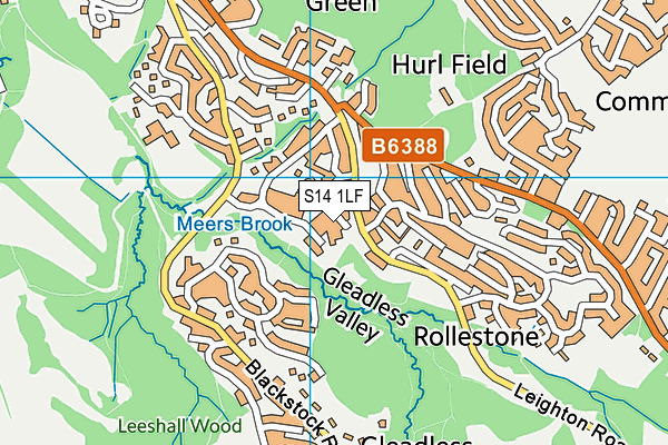 S14 1LF map - OS VectorMap District (Ordnance Survey)
