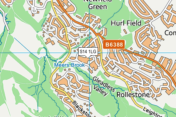 S14 1LG map - OS VectorMap District (Ordnance Survey)
