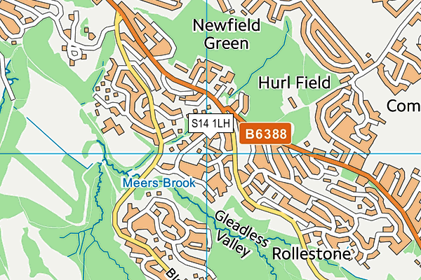 S14 1LH map - OS VectorMap District (Ordnance Survey)