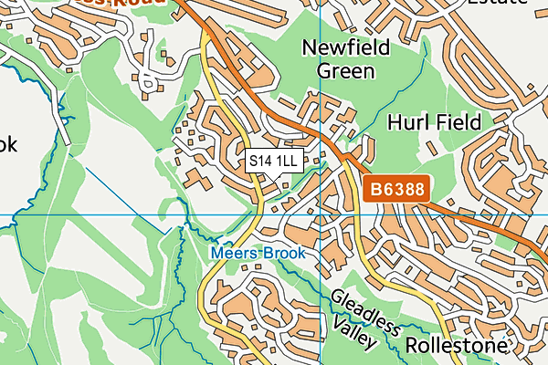 S14 1LL map - OS VectorMap District (Ordnance Survey)