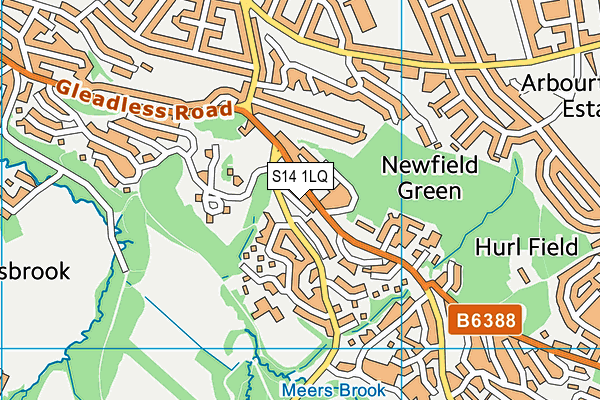 S14 1LQ map - OS VectorMap District (Ordnance Survey)