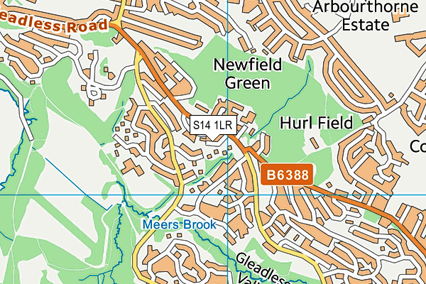 S14 1LR map - OS VectorMap District (Ordnance Survey)