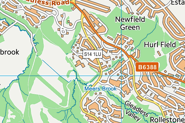 S14 1LU map - OS VectorMap District (Ordnance Survey)