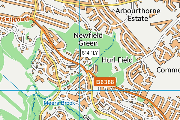 S14 1LY map - OS VectorMap District (Ordnance Survey)