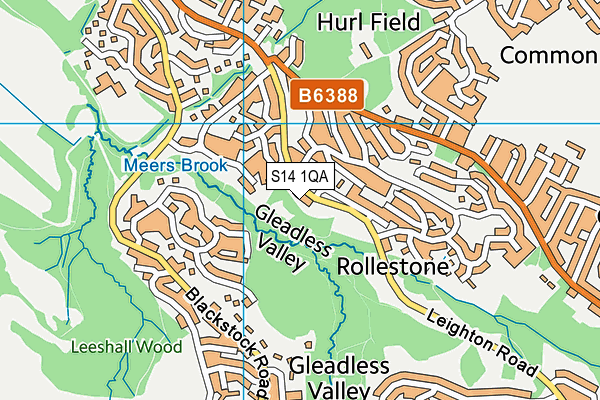 S14 1QA map - OS VectorMap District (Ordnance Survey)