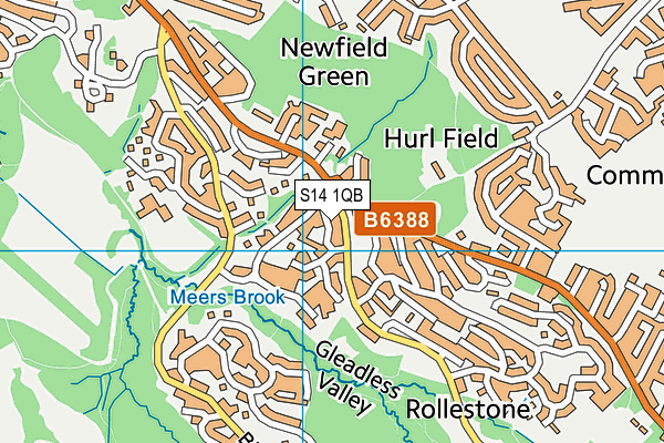 S14 1QB map - OS VectorMap District (Ordnance Survey)