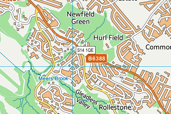 S14 1QE map - OS VectorMap District (Ordnance Survey)