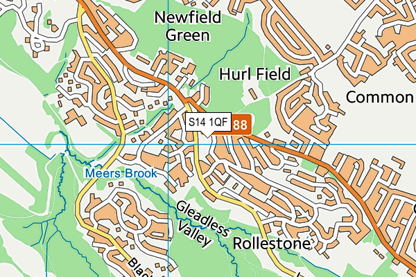 S14 1QF map - OS VectorMap District (Ordnance Survey)