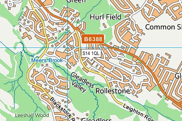 S14 1QL map - OS VectorMap District (Ordnance Survey)