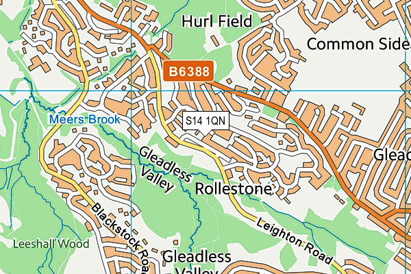 S14 1QN map - OS VectorMap District (Ordnance Survey)