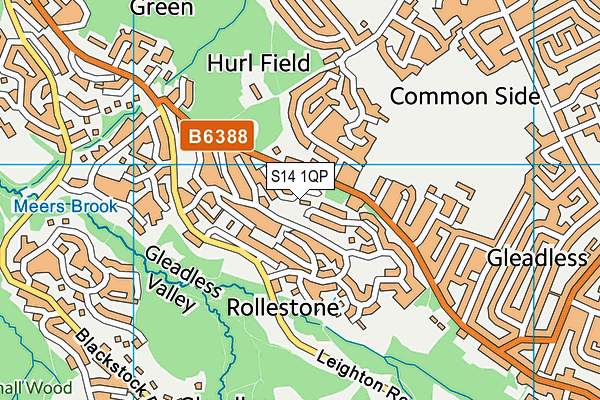 S14 1QP map - OS VectorMap District (Ordnance Survey)