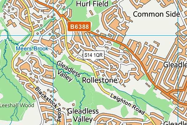 S14 1QR map - OS VectorMap District (Ordnance Survey)