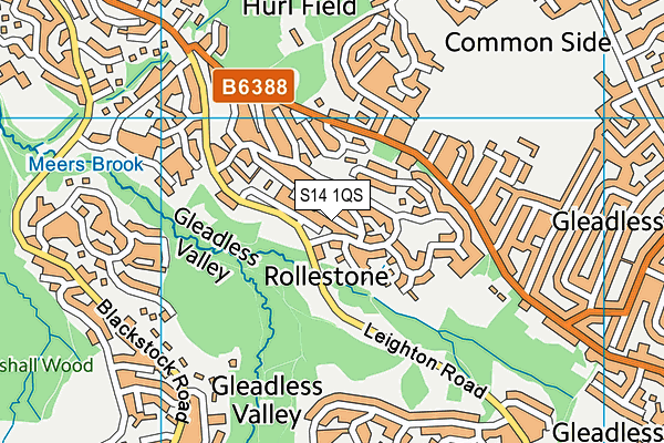 S14 1QS map - OS VectorMap District (Ordnance Survey)