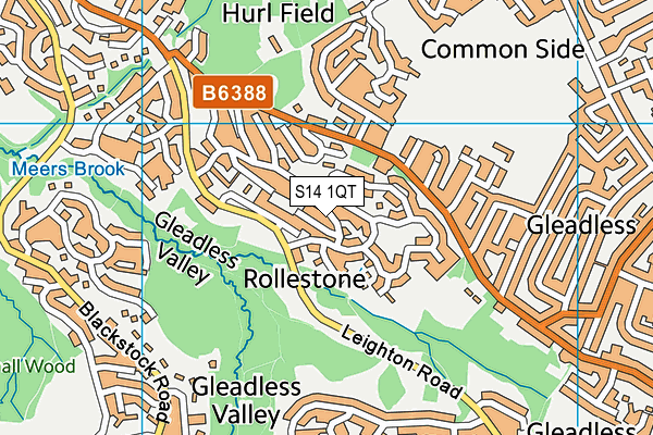 S14 1QT map - OS VectorMap District (Ordnance Survey)