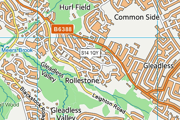 S14 1QY map - OS VectorMap District (Ordnance Survey)