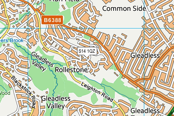 S14 1QZ map - OS VectorMap District (Ordnance Survey)