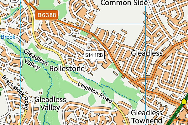 S14 1RB map - OS VectorMap District (Ordnance Survey)