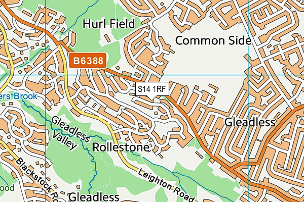 S14 1RF map - OS VectorMap District (Ordnance Survey)